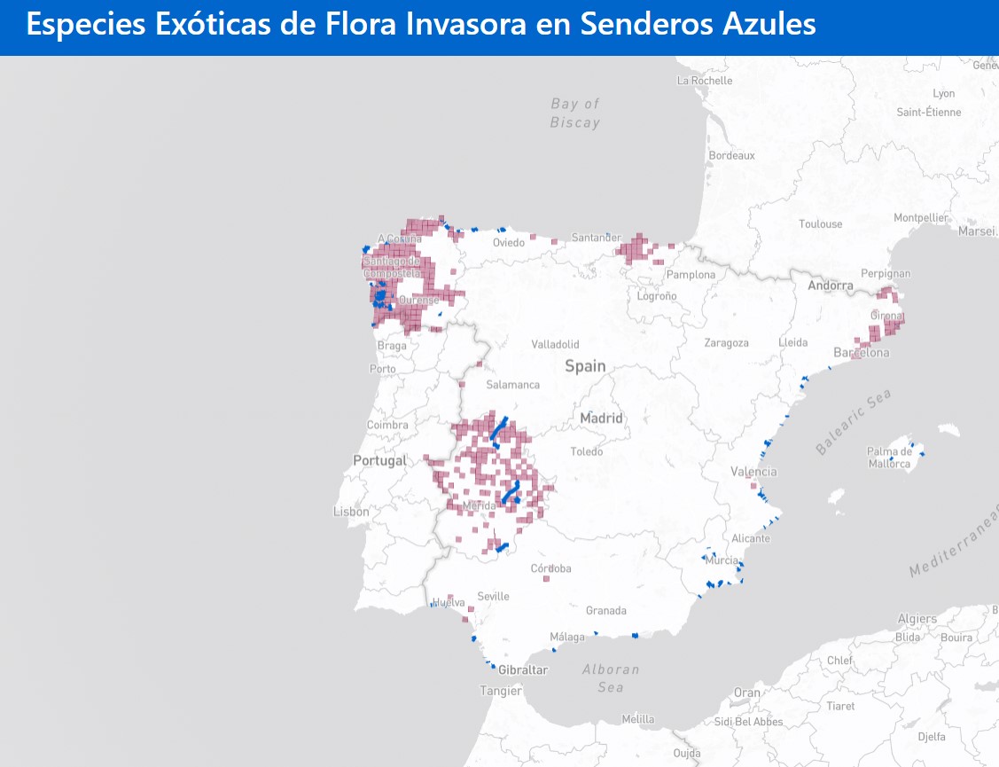 MAPA ESPECIES FLORA INVASORA EN SENDEROS